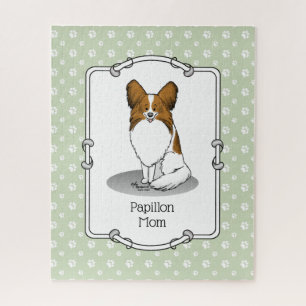 Puzzle Papillon Mom Pap Mom (blanco y estable) Cute Dog M