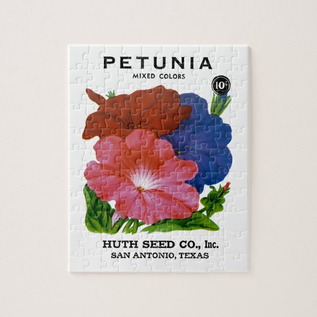Puzzle Paquete de Semillas de Petunia Vintage (Vertical)