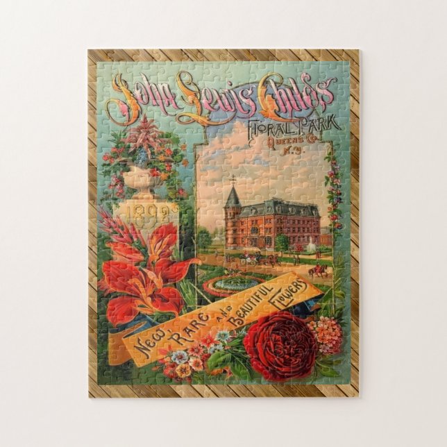 Puzzle Paquete Victoriano de Semillas Florales 1892 RARE  (Vertical)