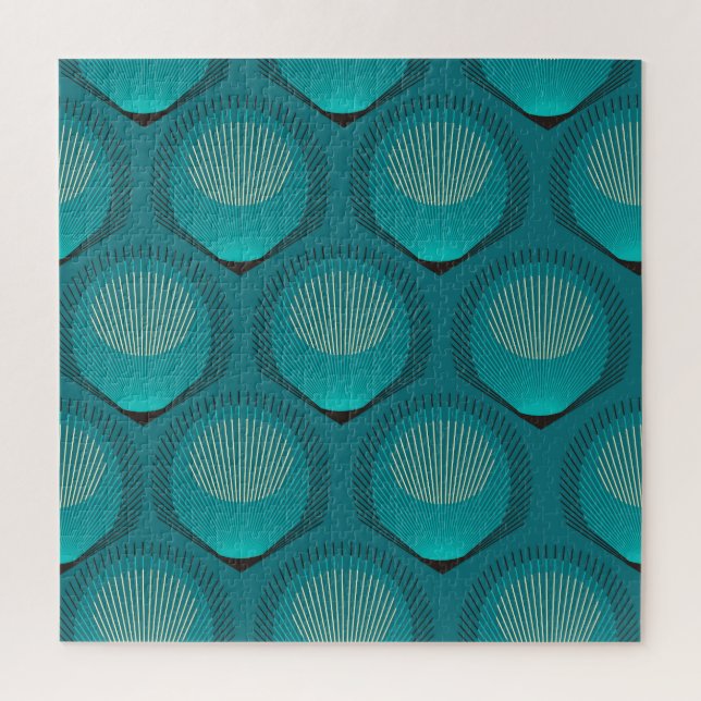 Puzzle Paquetes Peacock Estilizados Tile Azul (Vertical)