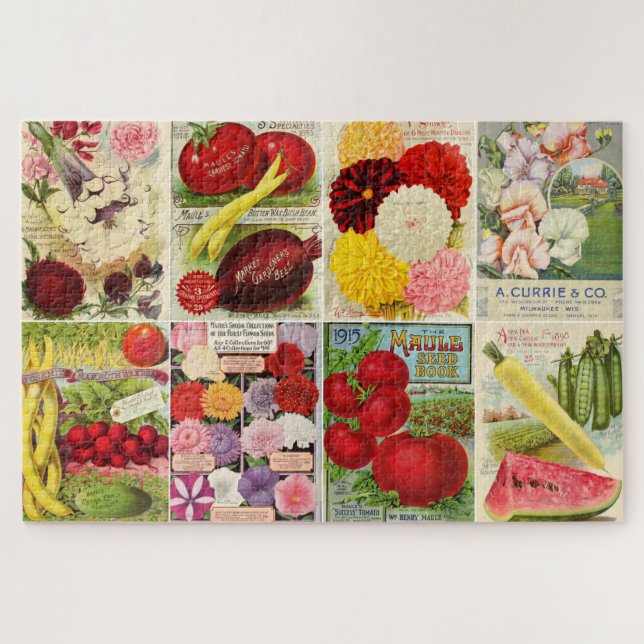 Puzzle Paquetes y catálogos de semillas antiguas (Horizontal)