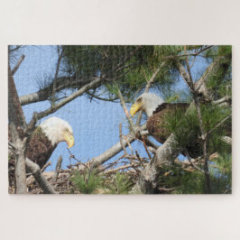 Puzzle Par de águila calva que tiende a anidar
