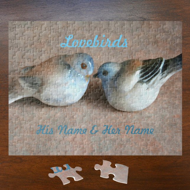 Puzzle Par de Aves Amantes con sus nombres (Subido por el creador)
