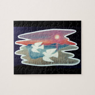 Puzzle Par de palomas volando