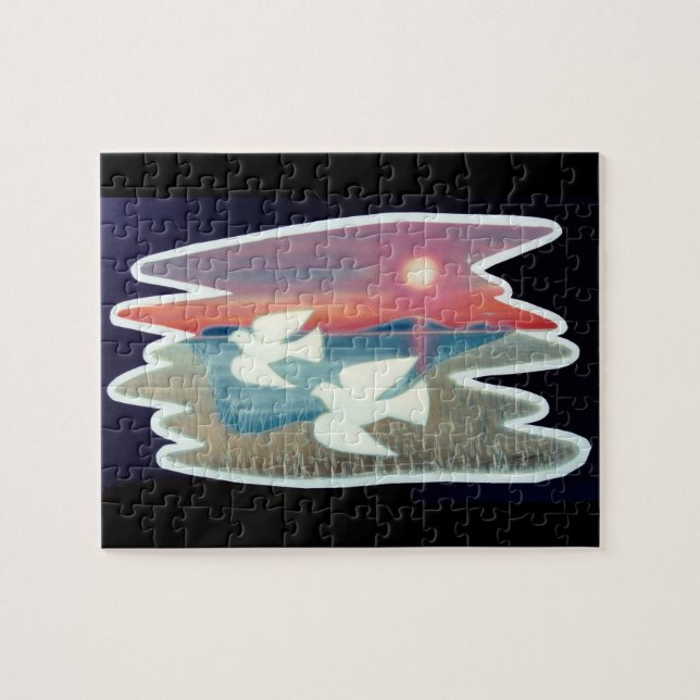 Puzzle Par de palomas volando (Horizontal)
