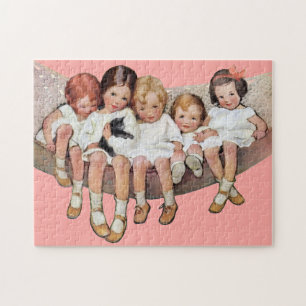 Puzzle Para Carole - Tarjeta antigua de niños en una hama