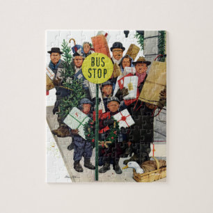Puzzle Parada de autobús en el navidad