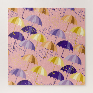 Puzzle Paraguas, gotas, motivos inmaculados.