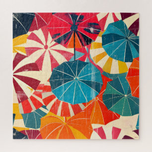 Puzzle Paraguas Retro Día Lluvioso Pop Art