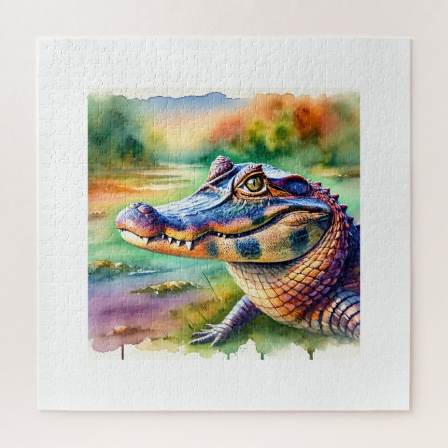 Puzzle Paraguayan Caiman 070824AREF103 - Watercolor (Vertical)