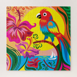 Puzzle Paraíso de Loros Tropicales