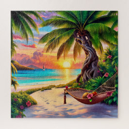 Puzzle Paraíso tropical del atardecer