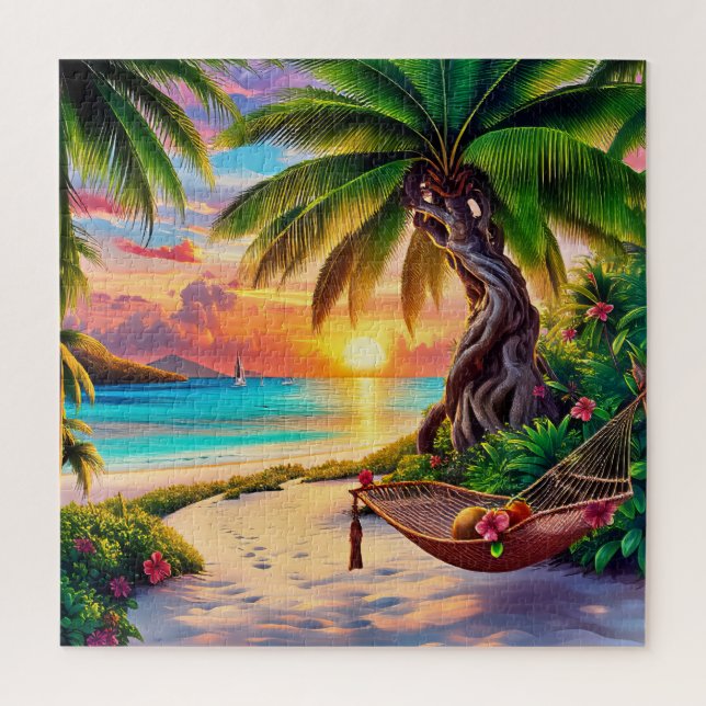 Puzzle Paraíso tropical del atardecer (Vertical)
