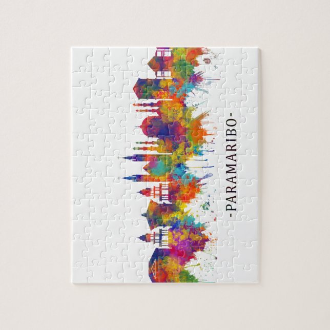Puzzle Paramaribo Surinam Skyline (Vertical)