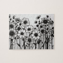 Puzzle Parche Daisy de Bonito gótica blanca y negra