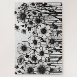 Puzzle Parche Daisy de Bonito gótica blanca y negra
