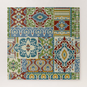 Puzzle Parche Damask: Colorida cosecha turca.