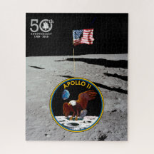 Parche y bandera de la misión lunar Patriotic Apol