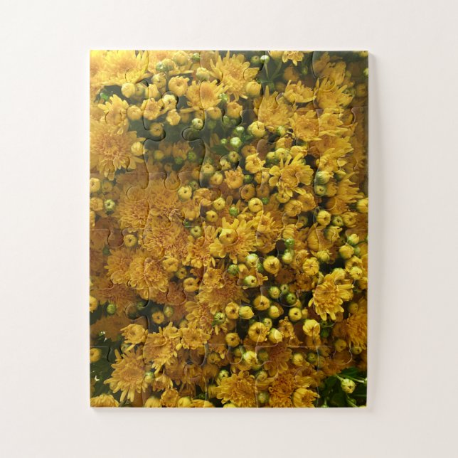 Puzzle Pared de Flor Dorada | Crisantemo Amarillo (Vertical)