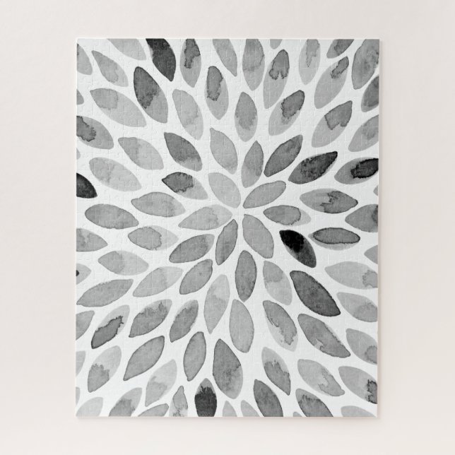 Puzzle Paredes de brocha acuarela - blanco y negro (Vertical)