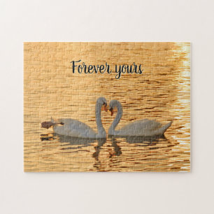Puzzle Pareja cisne "Para siempre" en Sunset Photography