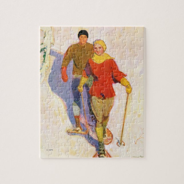 Puzzle Pareja con zapatos de nieve de McClelland Barclay (Vertical)