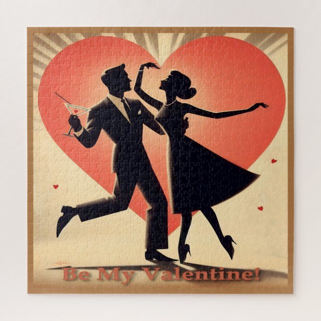 Puzzle Pareja de baile de San Valentín de mediados de sig (Vertical)