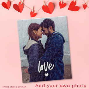 Puzzle Pareja de guión de amor de foto moderna personaliz