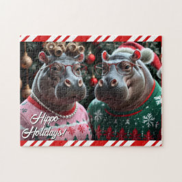Puzzle Pareja de Hippo en Navidades sudaderas
