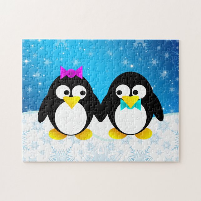 Puzzle pareja de pingüinos (Horizontal)