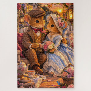 Puzzle Pareja de Ratones Victorianos Columpio de Porche P