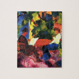Puzzle Pareja en la mesa del jardín de August Macke