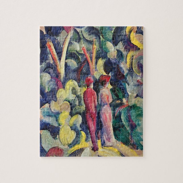 Puzzle Pareja en la pista forestal por August Macke (Vertical)
