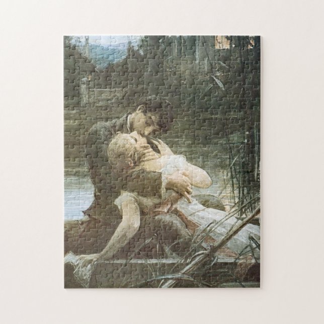 Puzzle Pareja joven enamorada (abrazo amoroso con kissses (Vertical)