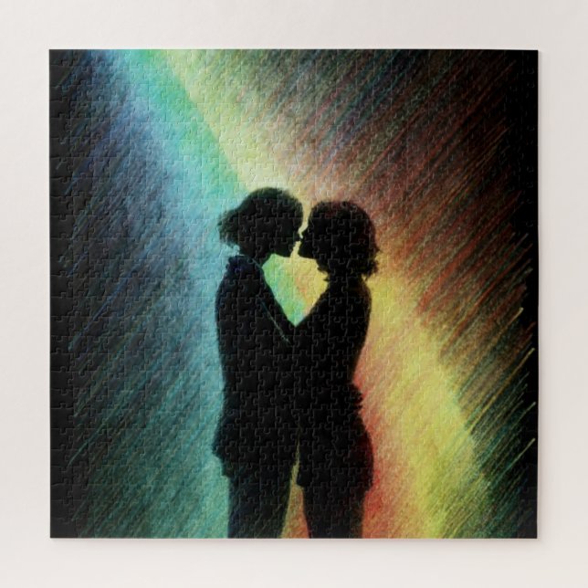 Puzzle Pareja lesbiana en arcoiris (Vertical)