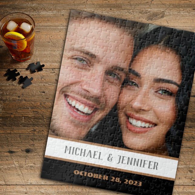 Puzzle Pareja Moderna Fecha de Monograma Personalizado No (Subido por el creador)