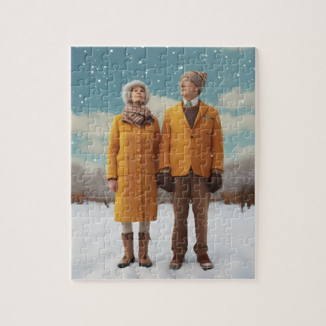 Puzzle Pareja Vieja En La Nieve (Vertical)