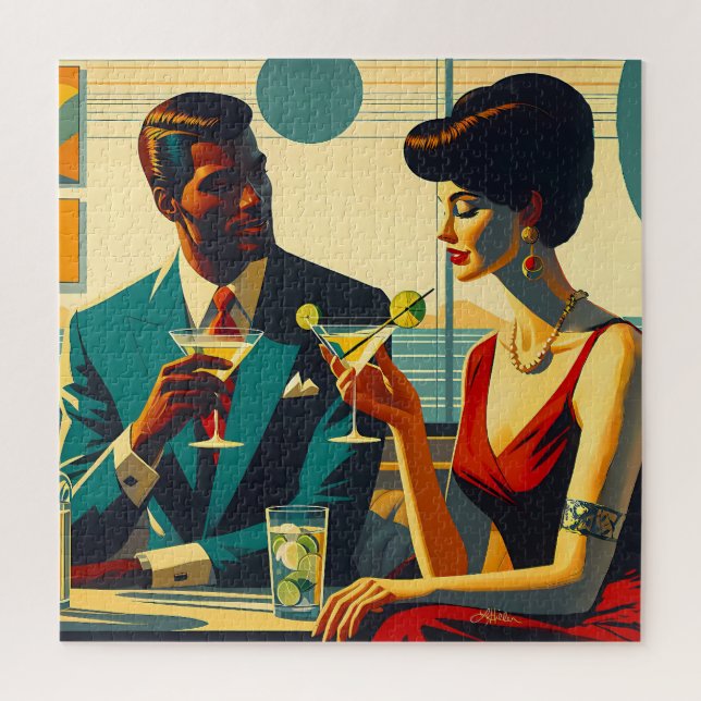 Puzzle Parejas de la fiesta de cócteles de mediados de si (Vertical)