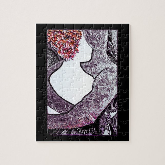 Puzzle Parejas interraciales blancas y negras abrazando o (Vertical)