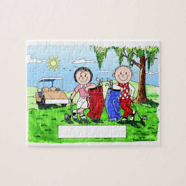 Puzzle Pares Golfing - dibujo animado personalizado (Horizontal)