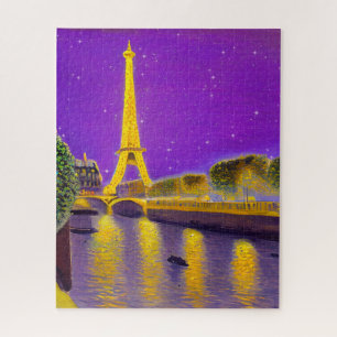 Puzzle París a lo largo del Sena bajo las estrellas