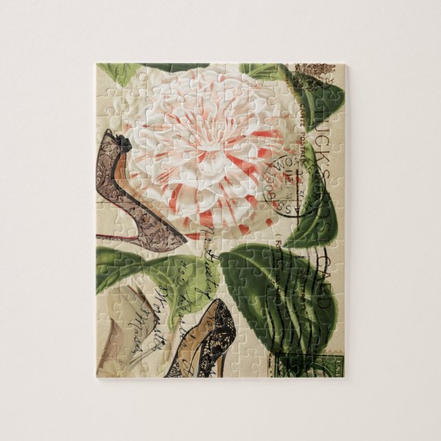 Puzzle París calza arte botánico francés floral (Vertical)