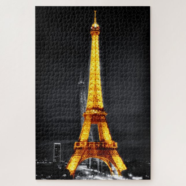 Puzzle París de noche y la Torre Eiffel Fantasma/arte sur (Vertical)