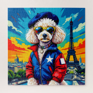 PUZZLE PARÍS EN EL POODLE DEL TIEMPO DE PRIMAVERA