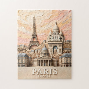 Puzzle París Francia Europa Moderno Pastel Texturizado Vi