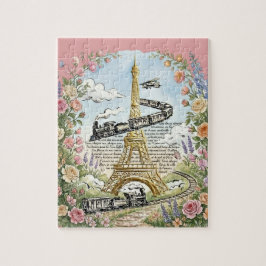 Puzzle París romántico, Torre Eiffel, Arte Francés