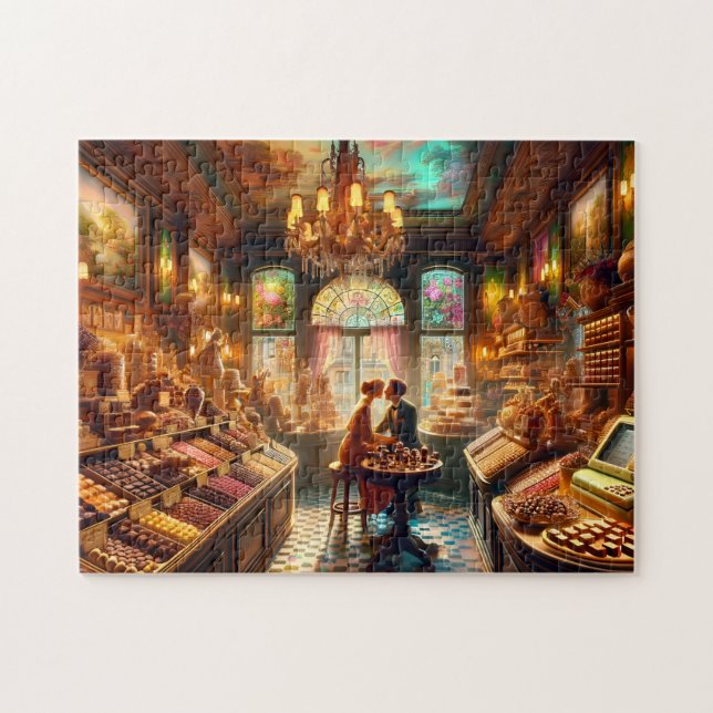 Puzzle Parisian Chocolatier Romantic Chocolate Shop Scene (Horizontal)