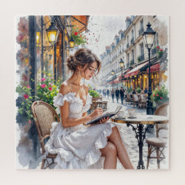 Puzzle Parisian Women Elegance: Paris Café Street Vibes