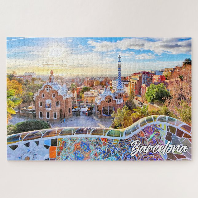 Puzzle Park Guell, Barcelona, España (Horizontal)
