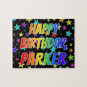 Puzzle "PARKER" Nombre, Divertido "FELIZ CUMPLEAÑOS"